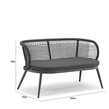 Juego de Sala Exterior Mariel, Negro, Incluye Una Silla de Dos Plazas y Dos Sillas de Una Plaza