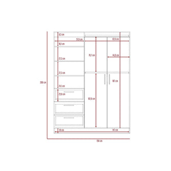 Closet Pekín, Caoba, con Dos Puertas Abatibles y Tres Cajones Organizadores