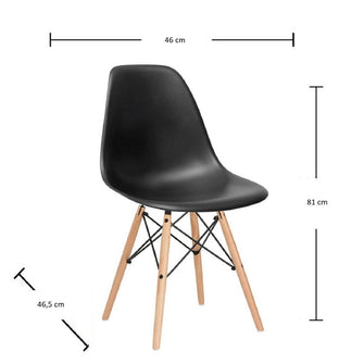 Combo Comedor redondo 4p (75x80x80) Amaretto + 4 sillas negras