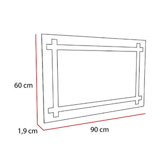 Espejo Rectangular Broni, Gris, con Diseño en Sandblasting