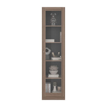 Biblioteca Home Eco Con Puerta En Vidrio, Avellana y Wengue, con Cinco Entrepaños