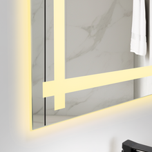 Espejo Rectangular Broni, Gris, con Luz Led