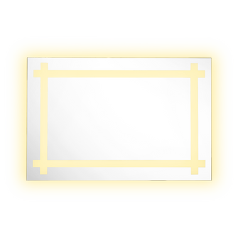 Espejo Rectangular Broni, Gris, con Luz Led