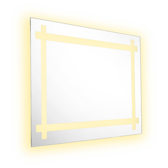 Espejo Rectangular Broni, Gris, con Luz Led