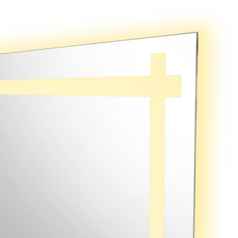 Espejo Rectangular Broni, Gris, con Luz Led