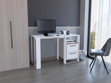 Escritorio Acrep, Blanco Duqueza y Bardolino, con dos cajones para ubicar objetos ZF