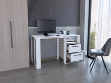 Escritorio Acrep, Blanco Duqueza y Bardolino, con dos cajones para ubicar objetos ZF