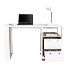 Escritorio Acrep, Blanco Duqueza y Bardolino, con dos cajones para ubicar objetos ZF