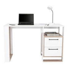 Escritorio Acrep, Blanco Duqueza y Bardolino, con dos cajones para ubicar objetos ZF