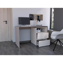 Escritorio Rook, Bardolino y Capri, con espacio para objetos decorativos