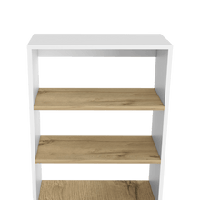 Escritorio Alma, Café Claro y Blanco, con Gran Espacio de Almacenamiento