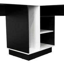 Escritorio en L Rook, Blanco y Wengue, con amplia superficie de trabajo ZF