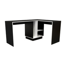 Escritorio en L Rook, Wengue, con amplia superficie de trabajo