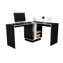 Escritorio en L Rook, Wengue, con amplia superficie de trabajo