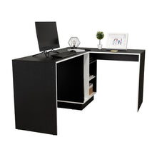 Escritorio en L Rook, Wengue, con amplia superficie de trabajo