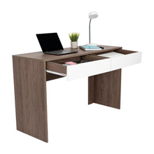 Escritorio Mantis, Chocolate y Blanco, con Dos Cajones Organizadores Organizadores   ZF