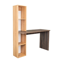 Escritorio Biblioteca Aston, Grafito y Fresno Europeo, con espacio para guardar objetos