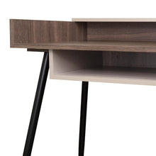 Escritorio Marlo, Chocolate y Cocoa, con patas metalicas