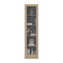 Biblioteca Home Eco Con Puerta En Vidrio, Cartagena y Wengue, con Cinco Entrepaños