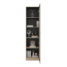 Biblioteca Home Eco Con Puerta En Vidrio, Cartagena y Wengue, con Cinco Entrepaños