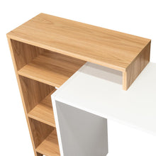 Escritorio Estelar Plus, Café Claro y Blanco, cuenta con tres entrepaños laterales