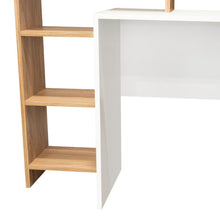 Escritorio Estelar Plus, Café Claro y Blanco, cuenta con tres entrepaños laterales