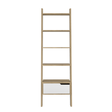 Estantería Raichel, Café Claro y Blanco, con Un Cajón y Cuatro Entrepaños