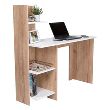 Escritorio ¡Wow!, Café Claro y Blanco, con Entrepaños y Amplia Superficie De Trabajo ZF