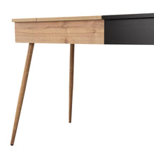 Escritorio Austin, Café Claro y Wengue, con Dos Cajones Amplios y Patas Metálicas