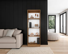 Biblioteca Home, Fresno Europeo y Blanco Duqueza, con Cuatro Entrepaños ZF