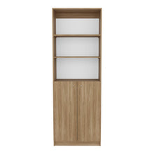 Biblioteca Home, Fresno Europeo y Blanco Duqueza, con Cinco Entrepaños y Dos puertas ZF