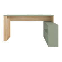 Escritorio en L Martina, Fresno Europeo y Agave, con amplio espacio de trabajo