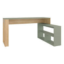 Escritorio en L Martina, Fresno Europeo y Agave, con amplio espacio de trabajo