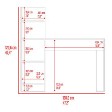 Escritorio Vilna, Fresno Europeo y Wengue, con Cuatro entrepaños para ubicar elementos de estudio