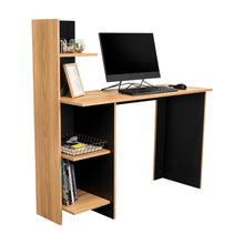 Escritorio Vilna, Fresno Europeo y Wengue, con Cuatro entrepaños para ubicar elementos de estudio