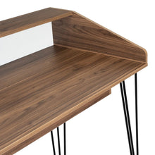 Escritorio Owen, Castaño y Blanco, con Amplio Espacio de Trabajo