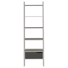 Estantería Cleo, Blanco y Plata Oscuro, con Un Cajón y Varios Entrepaños