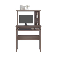 Escritorio Dolan, Avellana, con badeja movil para teclado