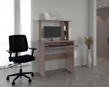 Escritorio Dolan, Avellana, con badeja movil para teclado