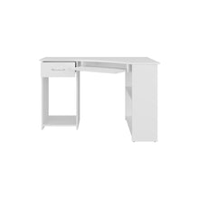 Escritorio en L Jasper, Kronos Blanco , con espacio para ubicar objetos decorativos