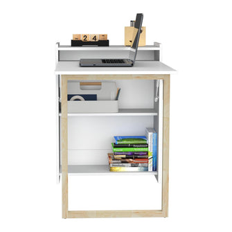Escritorio Plegable Lesli, Blanco Duqueza, con un diseño funcional y practico