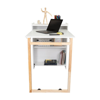 Escritorio Plegable Lesli, Blanco Duqueza, con un diseño funcional y practico