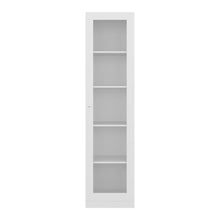 Biblioteca Home Eco Con Puerta En Vidrio, Blanco Duqueza, con Cinco Entrepaños ZF