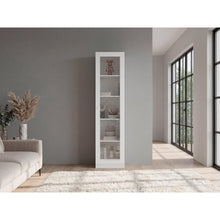 Biblioteca Home Eco Con Puerta En Vidrio, Blanco Duqueza, con Cinco Entrepaños ZF