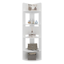 Biblioteca Esquinera Home Dreams, Kronos Blanco, Con 4 entrepaños para objetos decorativos y de fácil armado ZF
