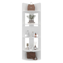 Biblioteca Esquinera Home Dreams, Blanco Duqueza, con 4 Entrepaños para Objetos Decorativos y de Fácil Armado ZF