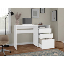 Escritorio Venus, Kronos Blanco, Moderno minimalista con tres cajones multiusos ZF