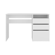 Escritorio Venus, Kronos Blanco, Moderno minimalista con tres cajones multiusos ZF