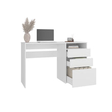 Escritorio Venus, Kronos Blanco, Moderno minimalista con tres cajones multiusos ZF