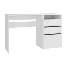 Escritorio Venus, Kronos Blanco, Moderno minimalista con tres cajones multiusos ZF